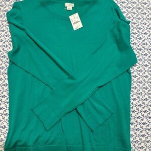 J. Crew Vibrant Green Knit Top Large NWT
